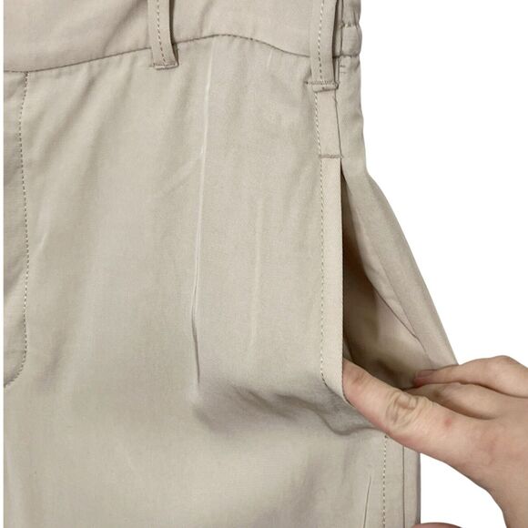 Zara NWT High Rise Wide Leg Trousers Women’s Size Medium Neutral Relaxed Fit - Picture 7 of 14